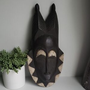 Vintage Handcarved Black & Tribal Mask Wall Decor.